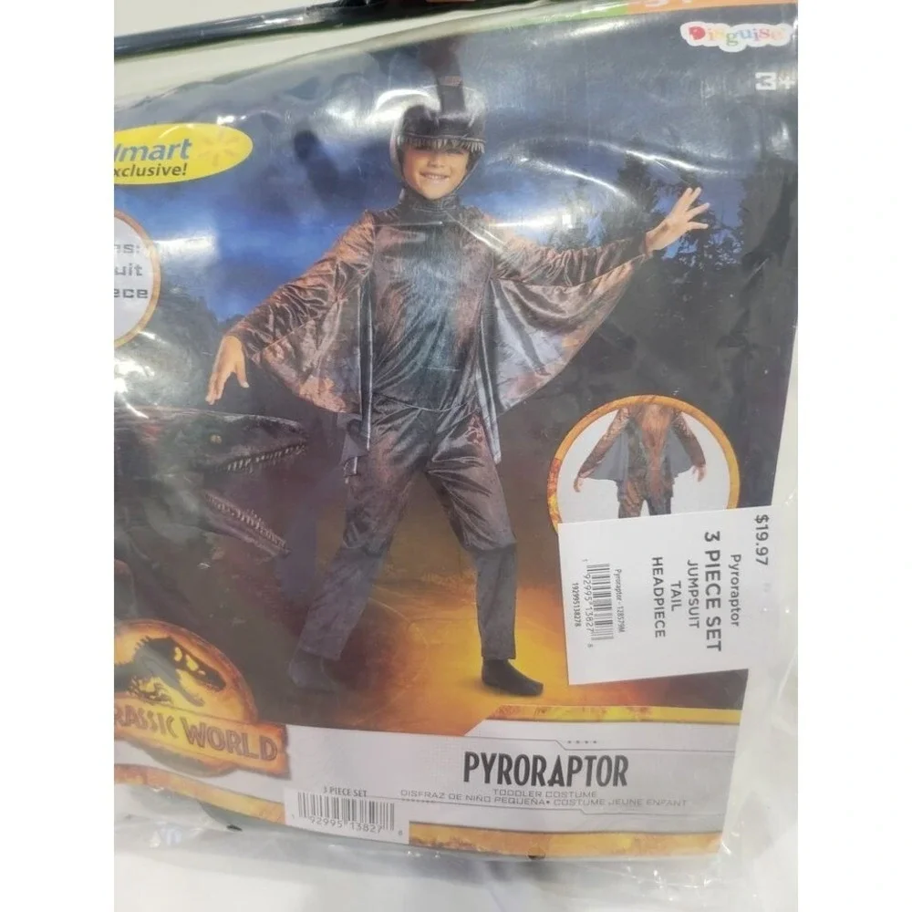 3T 4T Disguise Jurassic World Pyroraptor Exclusive Classic Boy Halloween Costume - Picture 7 of 9
